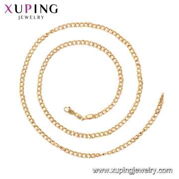 44977 Xuping 18k collar de cadena de estilo clásico simple chapado en oro